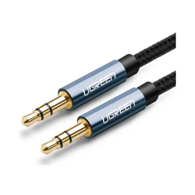 UGREEN 3.5mm Male to 3.5mm Male Aux Cable – 3m (Blue, Braided, Gold-Plated)
