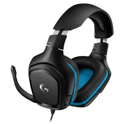 Logitech G431 7.1 Surround Sound Gaming Headset – 50mm Drivers, DTS Headphone:X 2.0, Flip-to-Mute Mic, Multi-Platform Compatible – Black/Blue