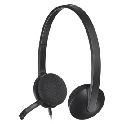 Logitech H340 USB Headset – Plug-and-Play Digital Audio with Noise-Cancelling Mic, USB-A Connection, Lightweight Design – Compatible with PC, Mac & Chrome OS