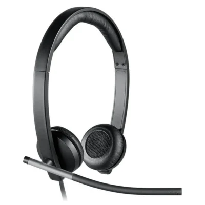 Logitech H650e USB Stereo Headset – Professional Noise-Cancelling Mic, Inline Controls, Echo Cancellation, LED Call Indicator – Optimized for Business Calls