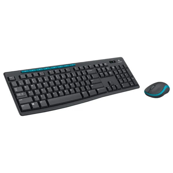 Logitech MK275 Wireless Keyboard & Mouse Combo – 2.4GHz, Unifying Receiver, Long Battery Life – Black/Blue - Image 2