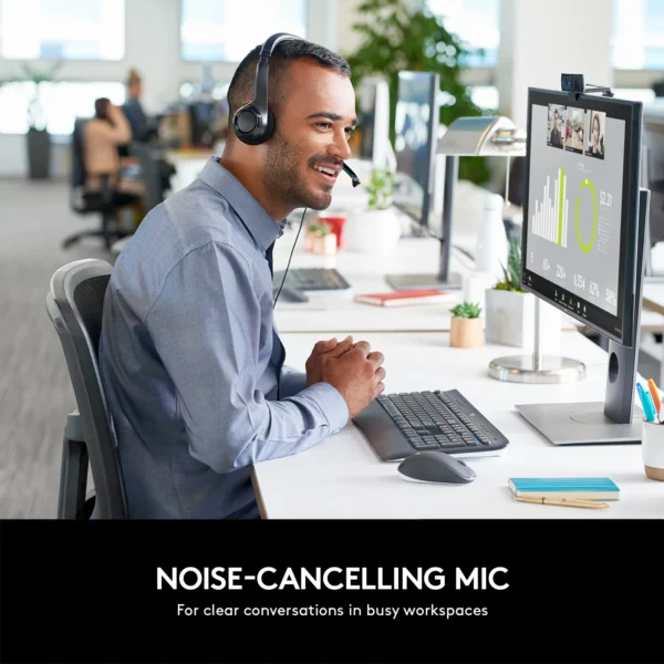 Logitech H390 USB Headset – White | Noise-Canceling Mic, Crystal-Clear Digital Audio, Padded Comfort, Plug-and-Play USB Connectivity - Image 3