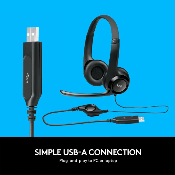 Logitech H390 USB Headset – White | Noise-Canceling Mic, Crystal-Clear Digital Audio, Padded Comfort, Plug-and-Play USB Connectivity - Image 4