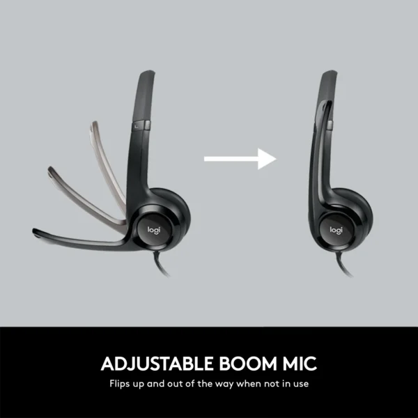 Logitech H390 USB Headset – White | Noise-Canceling Mic, Crystal-Clear Digital Audio, Padded Comfort, Plug-and-Play USB Connectivity - Image 6